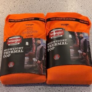 NWT 2 Men's Size Medium Wrangler Work wear Thermal Tops Moisture Wicking